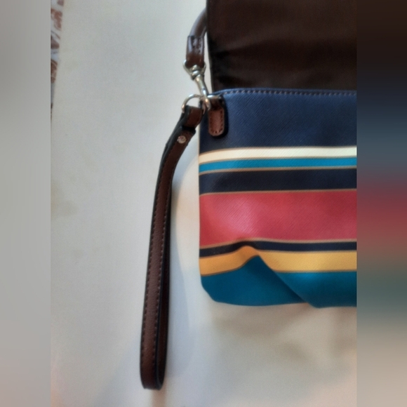 Chaps Striped Multicolor Crossbody Bag - Picture 7 of 16